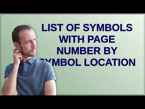 Tex: List of symbols with page number by symbol location