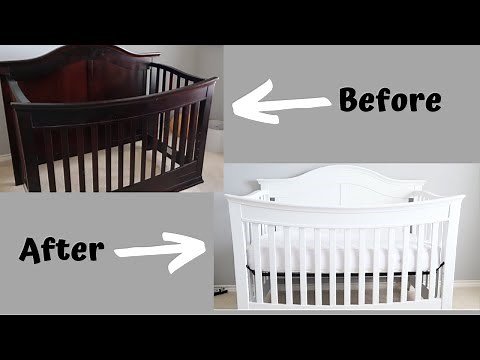 How to Paint a Baby Crib White-Using Chalked Paint