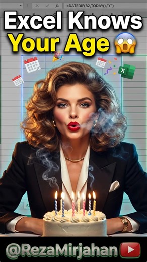 Excel Calculates Age from Birthdate | 2 functions #excel