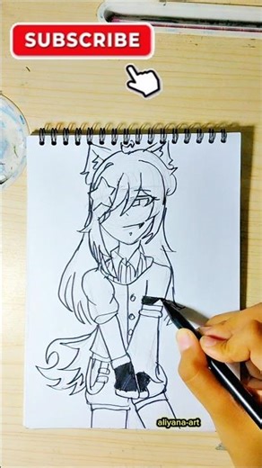 Drawing My Anime OC ✏️✨ Easy & Cute Anime Character Sketch | Satisfying Anime Art #Shorts