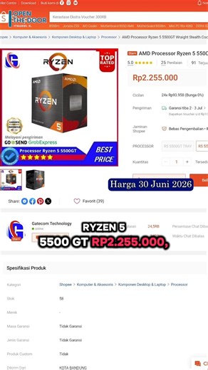 Saran PC 4 Juta, B550m PSU 650 watt #racikpc #saranpc #pcgaming #pc #rakitpc