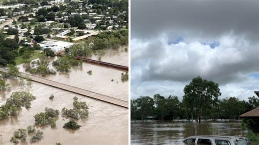 Crocodile spotted crossing road amid Northern Territory floods
