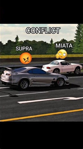 Conflict on the road 😡 Supra mk4 vs Mazda Miata #carparkingmultiplayer #shorts