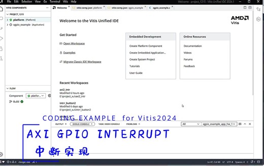 interrupt coding for vitis2024