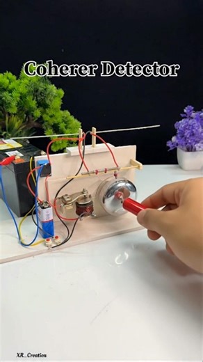 Coherer Detector Wireless Telephone | Amazing Science Experiment #dcmotor #shorts #wirelesstelephone