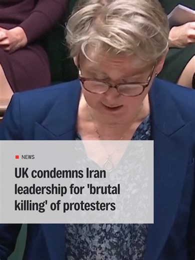 Foreign Minister Yvette Cooper condemned the Iranian leadership for what she described as the