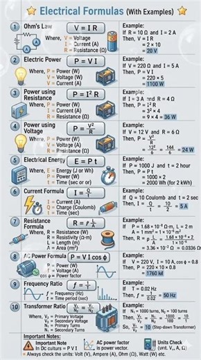 Electrical Formula With Explain #IndustrialEquipment