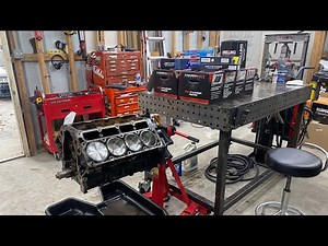 Turbo LS street truck 1000+hp engine build in the garage.