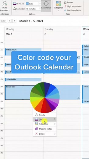 All the colors of the rainbow 🌈 Here’s how to add categories to your Outlook Calendar 📅 #outlook #email #calendar #outlooktips #officetips #Microsoft #tutorial I have 300 more detailed Microsoft Tips videos on my YouTube channel https://www.youtube.com/miketholfsen