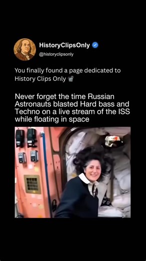 History Clips Only on Instagram: "Techno beyond Earth 🧑‍🚀 Russian cosmonauts developed a quiet bond with techno that went far beyond nightlife. The music’s strict rhythm, mechanical repetition, and futuristic tone aligned naturally with a culture rooted in engineering, discipline, and space exploration. Techno became a tool for focus, structure, and mental endurance in extreme isolation. During livestreams from orbit, Russian astronauts played techno aboard the International Space Station whil