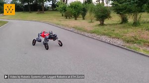 Learning Robust Autonomous Navigation and Locomotion for Wheeled-Legged Robots This autonomous navigation system, developed for Robotic Systems Lab's wheeled-legged quadrupeds, is designed for efficient navigation in large urban environments. Using neural network policies, the unified control system supports smooth gait transitions, intelligent navigation planning, and responsive obstacle avoidance in urban settings. Video source: Robotic Systems Lab: Legged Robotics at ETH Zürich #robotics #tec