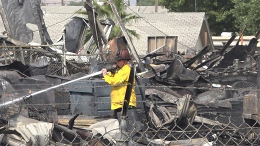 Massive Modesto pallet yard fire destroys buildings, vehicles. More than $1 million worth of damage estimated