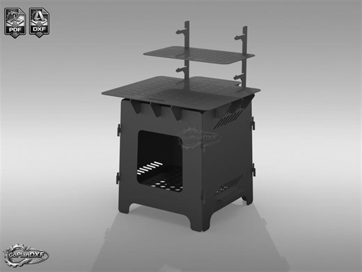 Portable Camping Stove DXF File | CNC Plasma / Laser Cut Grill Design | Outdoor Wood Stove Plan | BBQ Grill - Etsy