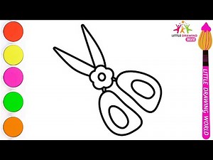 Easy Scissor Drawing with step by step for beginners | Step by Step | Draw Amazing Scissors for kids