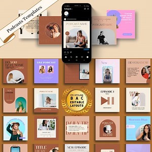 Podcast Template Bundle - Elevate Your Podcast With 175 Customizable Designs - Etsy UK