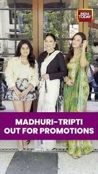 Madhuri Dixit & Triptii Dimri Promote “Maa Behen” | Film Promotions in Mumbai #spotted