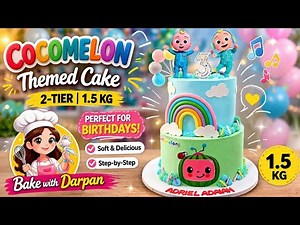 Cocomelon Cake Tutorial 😍 2 Tier 1.5KG Birthday Cake | Easy Step-by-Step