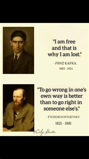 Kafka and Dostoevsky On Freedom #literature #quotes #philosophy #kafka #dostoevsky #freedom #life