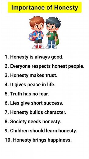 Honesty in Life | honesty is the best policy | Short English Sentences | Learn English #honesty