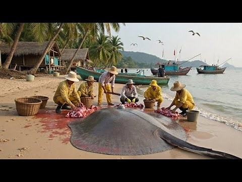 Catching a giant stingray in the open sea – A spectacular battle!