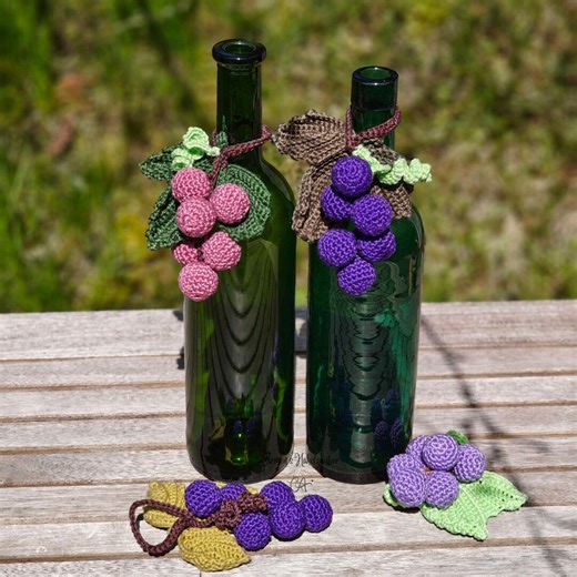 Weintrauben, Häkelanleitung Auf Deutsch, Geschenkanhänger, Weintraubenanhänger Für Flaschen, PDF Datei, Weintrauben Mit Blatt Nachhäkeln - Etsy
