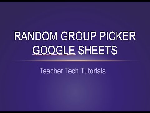 Random Group Picker Using Google Sheets