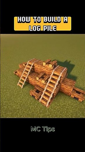 How to build a Log Pile. #MinecraftBuild #LogpileDesign #WoodStacks #MCCreation #BlockBuild