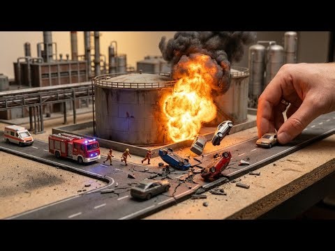Oil Tank Explosion Disaster 😱🔥 Miniature City Destroyed!