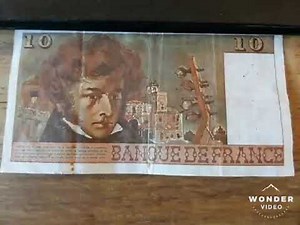 Old French 10 Franc banknote (Berlioz) Banque De France