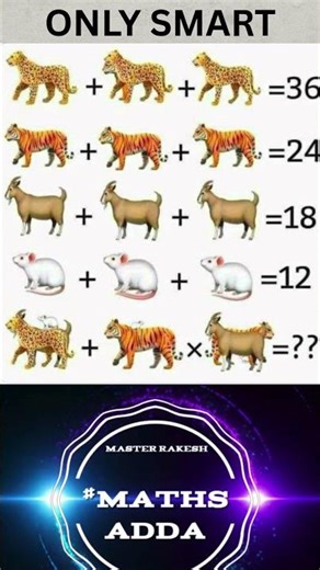 Rabbit + Goat × Tiger = ? #mathsadda #masterrakesh