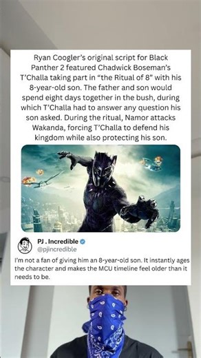 Ryan Coogler's original script for Black Panther 2 featured Chadwick Boseman's T'Challa taking part