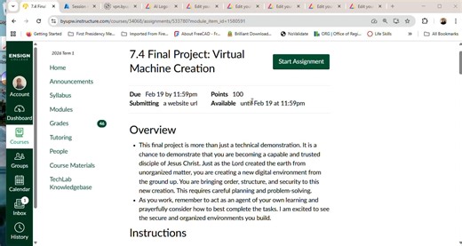 7.4 Final Project Virtual Machine Creation