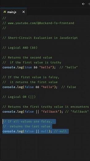 JavaScript Short-Circuit Evaluation Explained! ⚡ (&& & ||)