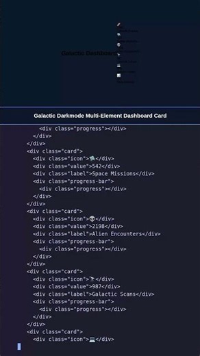 Galactic UI in 1min! #webdevelopment #css #shorts #uidesign
