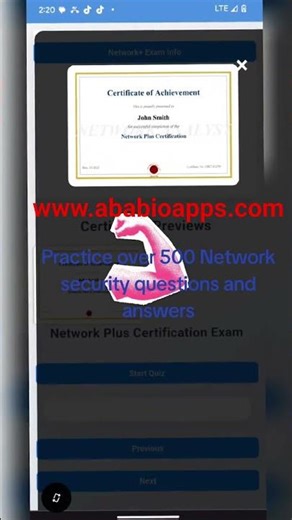 Networkplus practice exam with cert of completion
