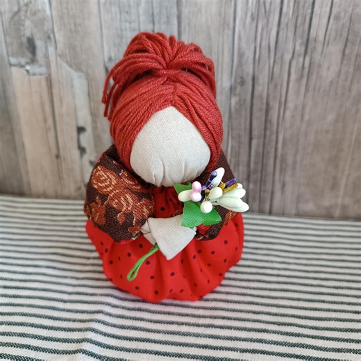 Raggedy Ann Inspired Miniature Doll, Red Polka Dot Rag Doll, Country Primitive Shelf Sitter, Nostalgic Redhead Figurine, 4 Inch Small Gift - Etsy