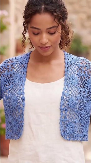 Crochet bolero written pattern link in bio #crochet