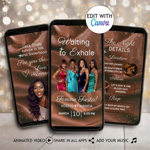 Waiting to Exhale Games Night Invitation Digital Girls Night Party Evite DIY Ladies Night Games Invite Sisterhood Birthday Party Template - Etsy Canada