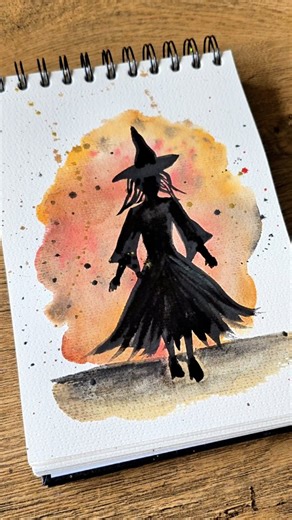 ✨ A whisper of magic in every brushstroke — my watercolor witch comes to life under the moonlight 🖤🌙✨ . #witch #watercolor #nature #art #artreel #paintingprocess #October #Fall #Autumn #halloween #drawingtutorial #artgallery #easy #easydrawing #artlover #watercolorpainting #painting #drawing #draw #drawingoftheday #instagram #explore #reels | Yara Gallery