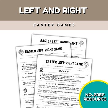 Easter Left Right Game Printable PDF, Egg Exchange Game, Palm Sunday Activity