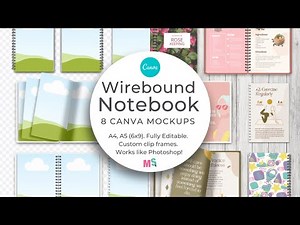 Wirebound Notebook Mockup for Canva