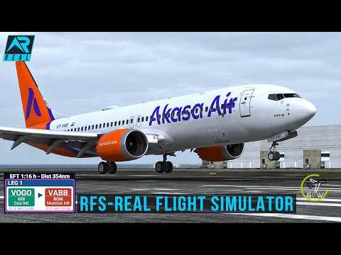 Akasa Air Boeing 737 MAX 8 Full Flight ✈️ Goa to Mumbai🇮🇳 | Real Flight Simulator (RFS)