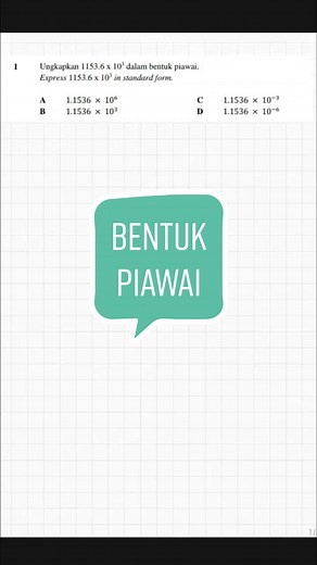 Matematik: Bentuk Piawai dan Contoh Pengiraan