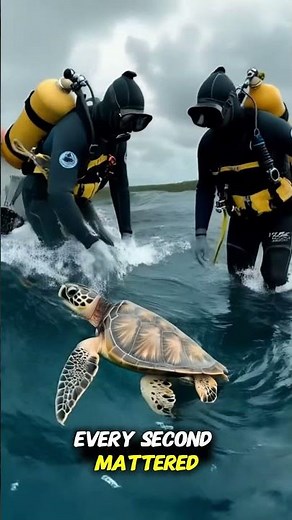 Sea Turtle Rescue: Divers Save Turtle from Deadly Nets