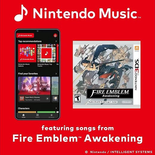 Nintendo Music featuring songs from Fire Emblem Awakening