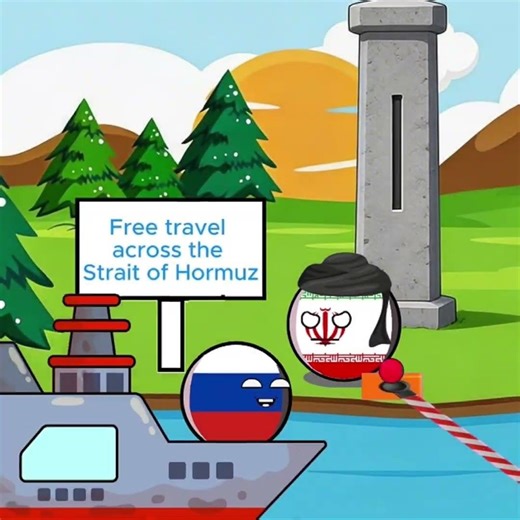 Free travel across the Strait of Hormuz #iran #countryballs #hormuz