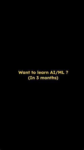 Tishant Agrawal on Instagram: "🚀 Your 3-Month AI/ML Roadmap to go from Zero → Job Ready! 🤖✨ 📌 Month 1: Foundations • Python (NumPy, Pandas, Matplotlib) • Math for ML (Linear Algebra, Probability, Statistics) • Intro to Machine Learning 📌 Month 2: Core ML • Supervised vs Unsupervised Learning • Regression, Classification, Clustering • Scikit-learn Projects (Spam Classifier, House Price Prediction) 📌 Month 3: Advanced AI + Projects • Deep Learning (Neural Nets, CNNs, RNNs) • Natural Language 