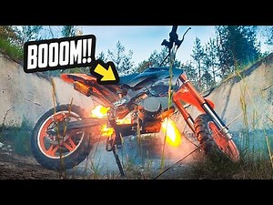 OXYGEN Explodes in Motorcycle Engine - Experiment