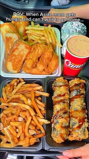 When Asian mom gets hungry and can’t wait to go home… #food #eating #mukbang #sushi #chicken