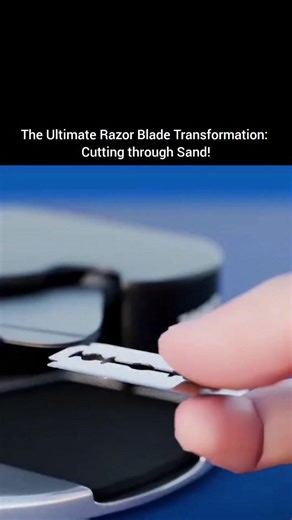 𝗙𝗮𝗰𝘁𝘇𝗶𝗹𝗹𝗮 on Instagram: "Wait, what just happened? They took a simple razor blade, put it through a process, and it came out... cutting sand?! Watching this incredibly satisfying transformation is messing with my head. Science or magic? ✨ #ZackDFilms #MindBlown #SatisfyingVideo #RazorBlade #Physics #ScienceIsCool"
